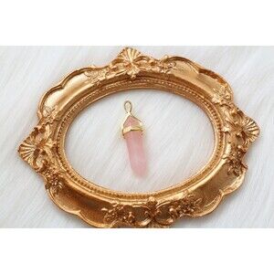 Pink Rose Quartz Point Necklace 925 Sterling Silver Chain Gemstone Necklace